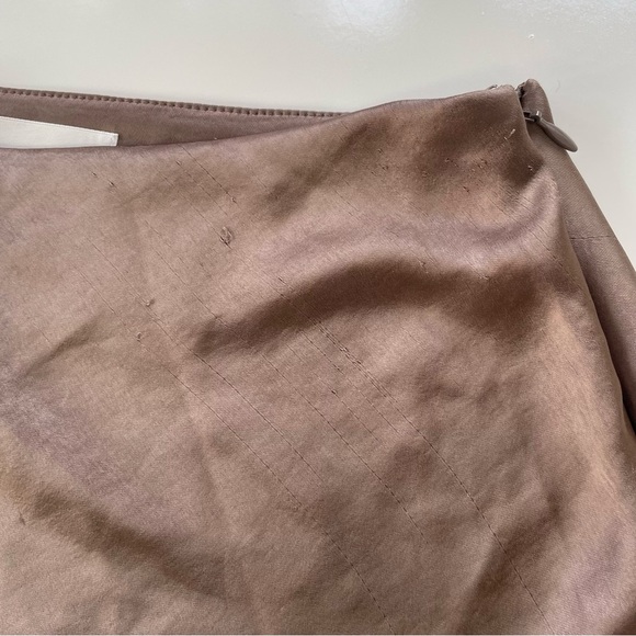 Oak+Fort Women's Taupe Bronzer Silky Flutter Mini Skirt Size 0 - Picture 3 of 9